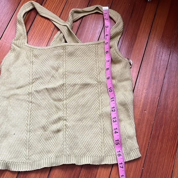 Abercrombie & Fitch Green Knit Contrast Crossback Tank Sz L - Picture 4 of 6